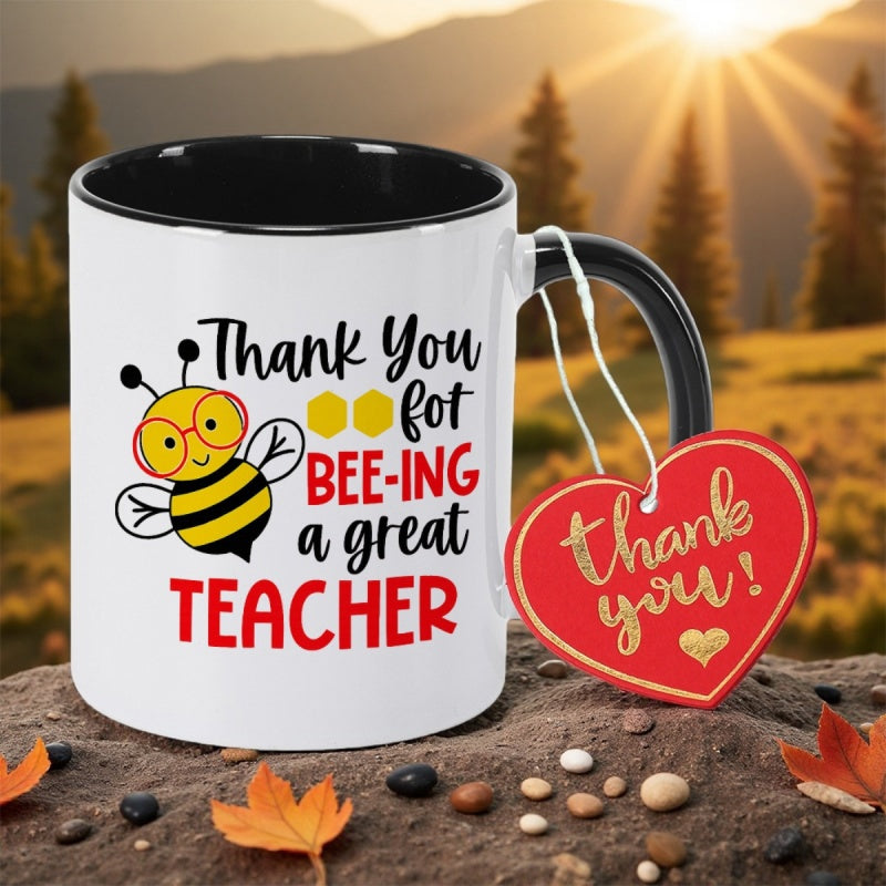 Tailorly Black Accent 11 oz Mug - expresses gratitude for being an birthdays new year christmas or as a novelty gift