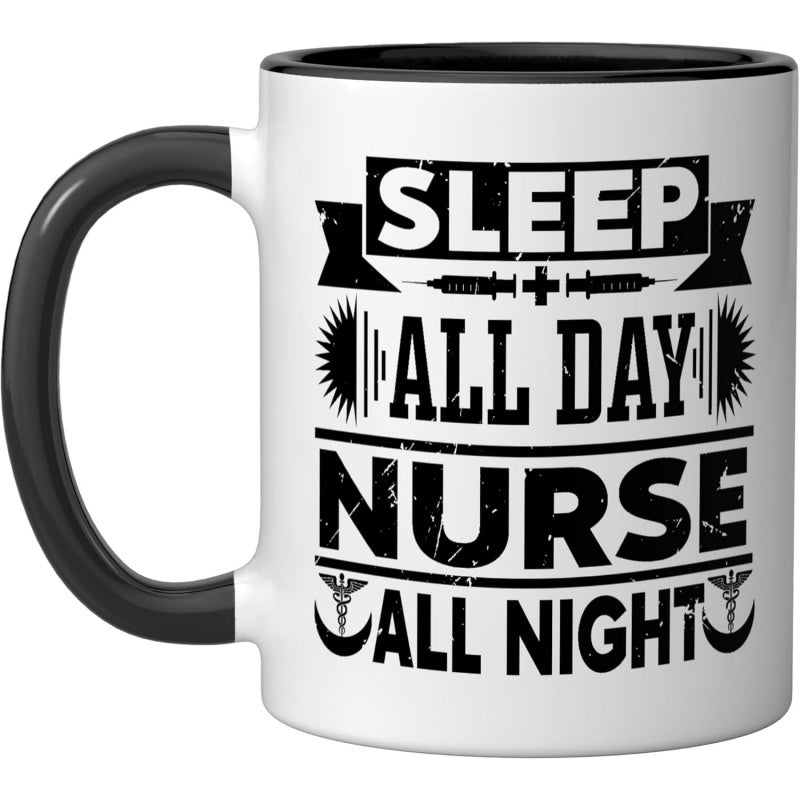 Tailorly Black Accent 11 oz Mug - black and white pattern