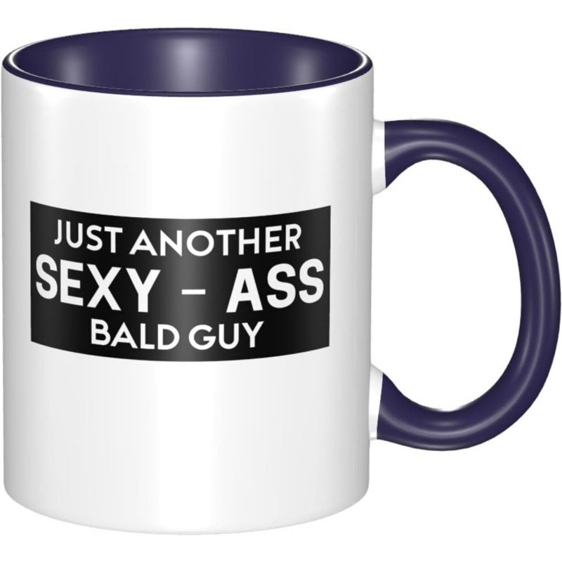 Tailorly Black Accent 11 oz Mug - bald guy illustration
