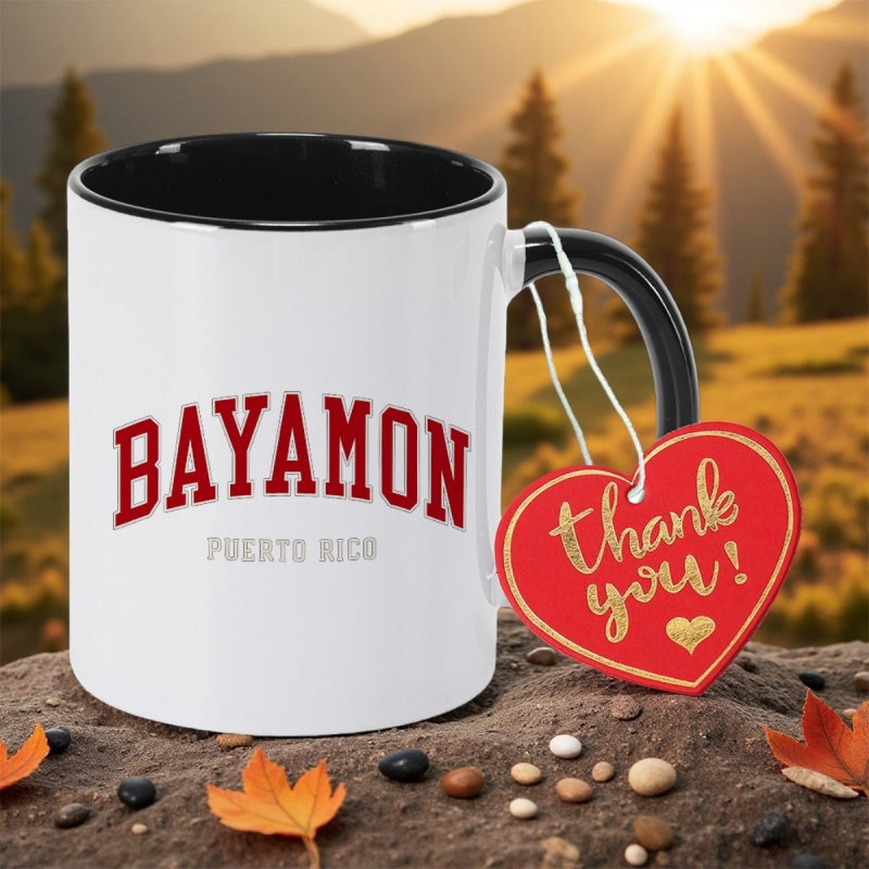 Tailorly Black Accent 11 oz Mug - bayamon puerto lettering