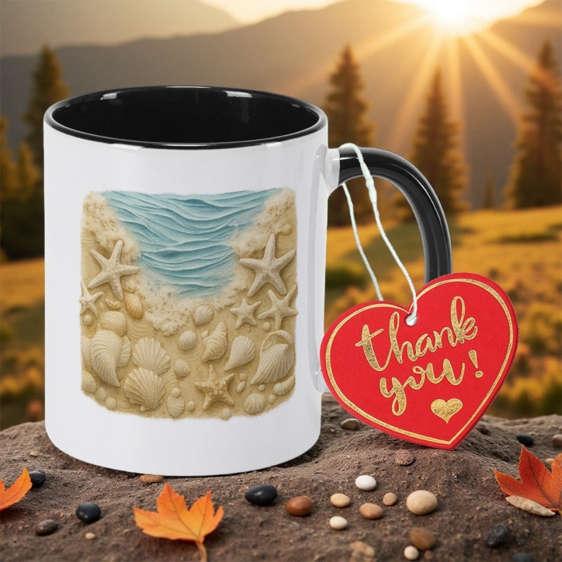Tailorly Black Accent 11 oz Mug - seashell