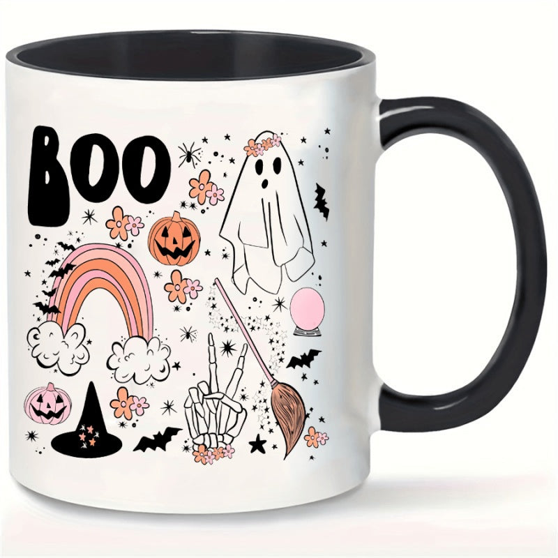 Tailorly Black Accent 11 oz Mug - cartoon ghost