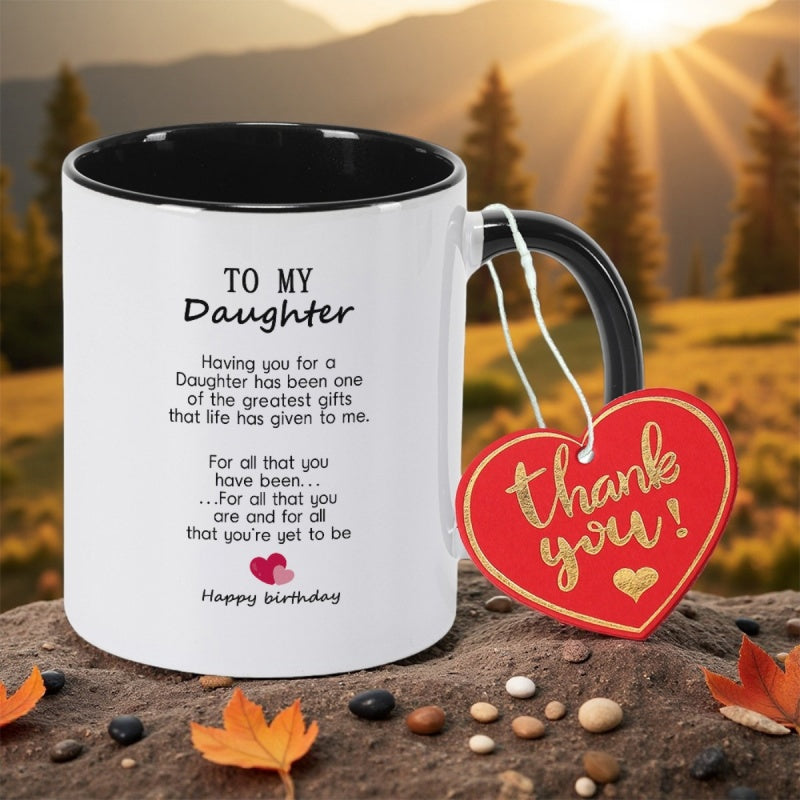 Tailorly Black Accent 11 oz Mug - for daughter print