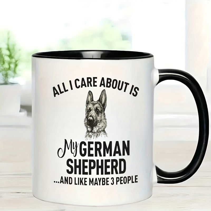 Tailorly Black Accent 11 oz Mug - german shepherd illustration