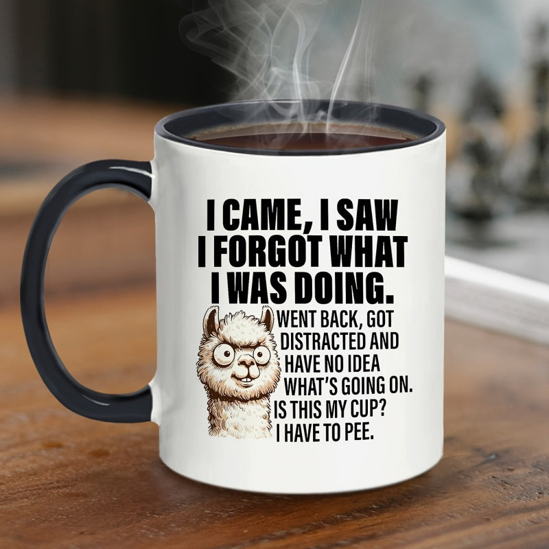 Tailorly Black Accent 11 oz Mug - i saw i forgot what i was doing text