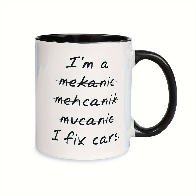 Tailorly Black Accent 11 oz Mug - a mekanick cars humorous design