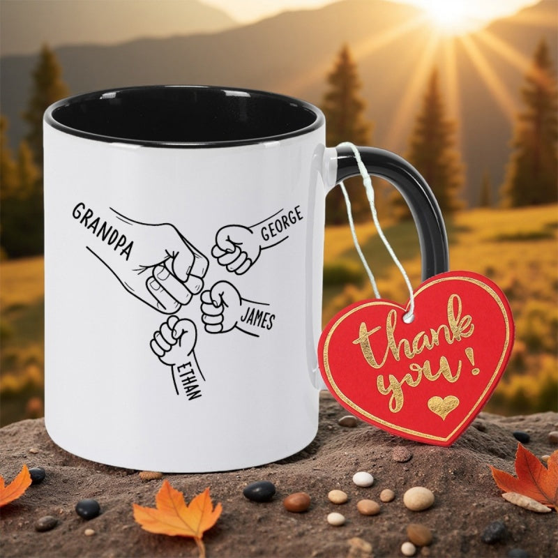 Tailorly Black Accent 11 oz Mug - grandpa bump