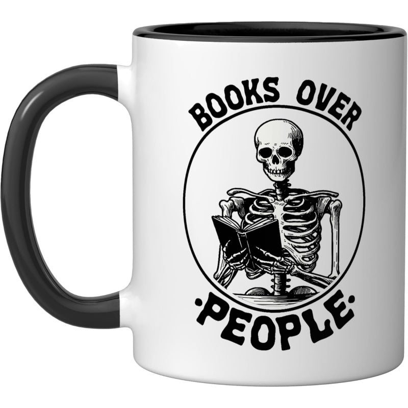 Tailorly Black Accent 11 oz Mug - humorous skeleton