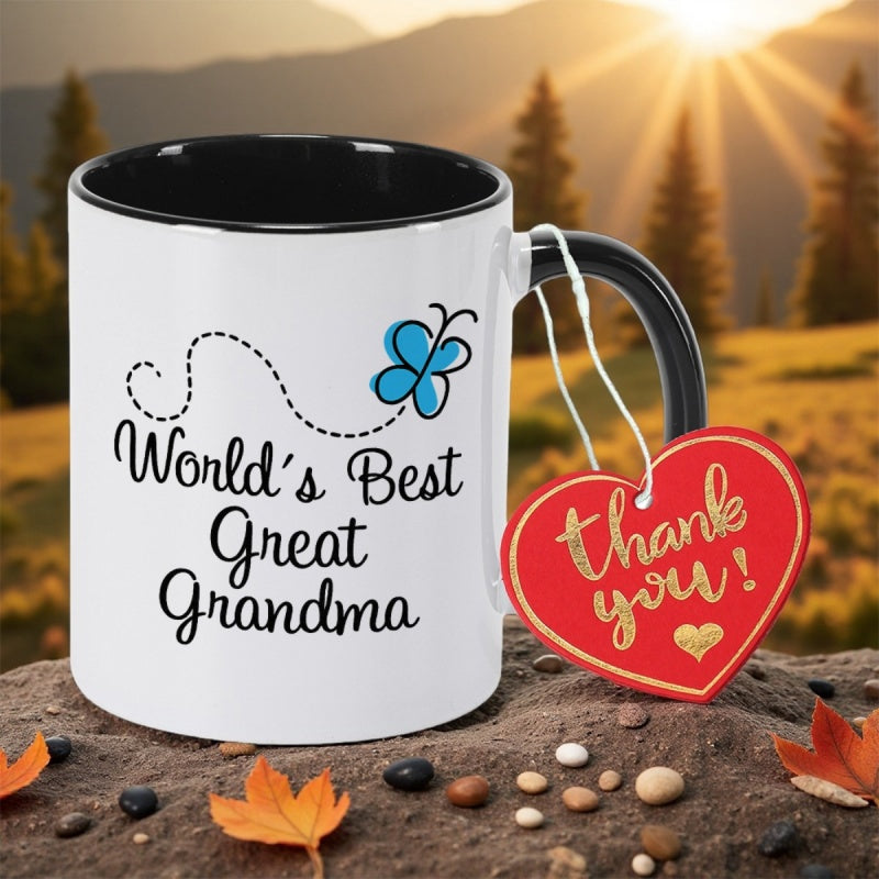 Tailorly Black Accent 11 oz Mug - blue pattern