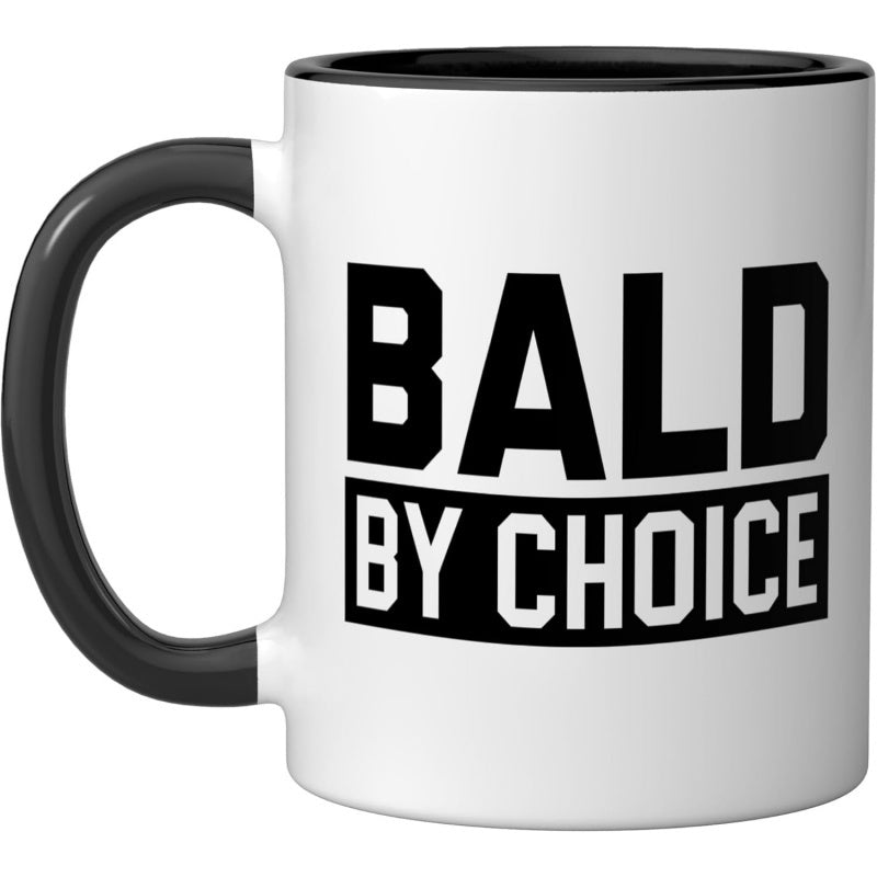 Tailorly Black Accent 11 oz Mug - bald head baldheaded baldie bald guy text