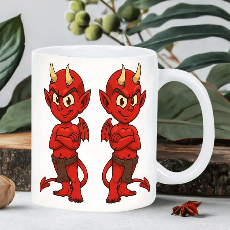 Tailorly Black Accent 11 oz Mug - cartoon devil