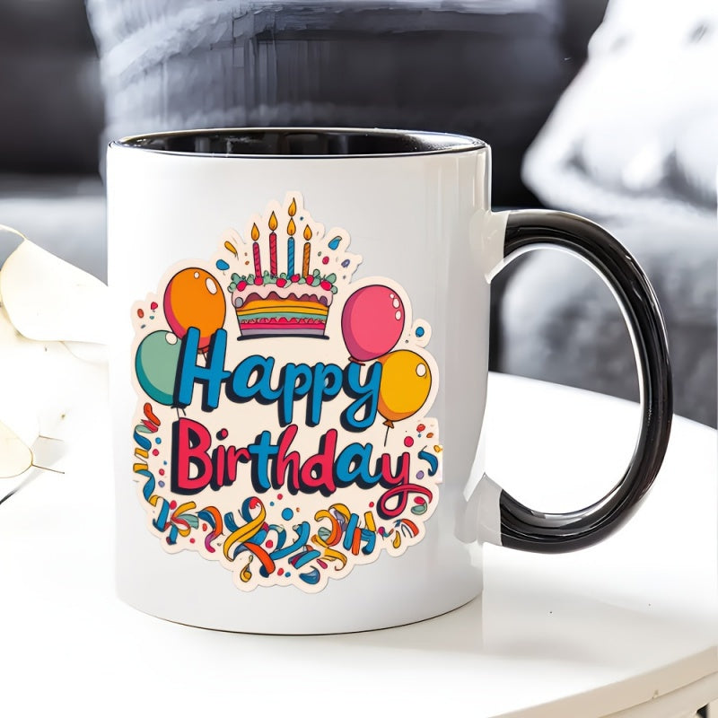Tailorly Black Accent 11 oz Mug - happy birthday theme