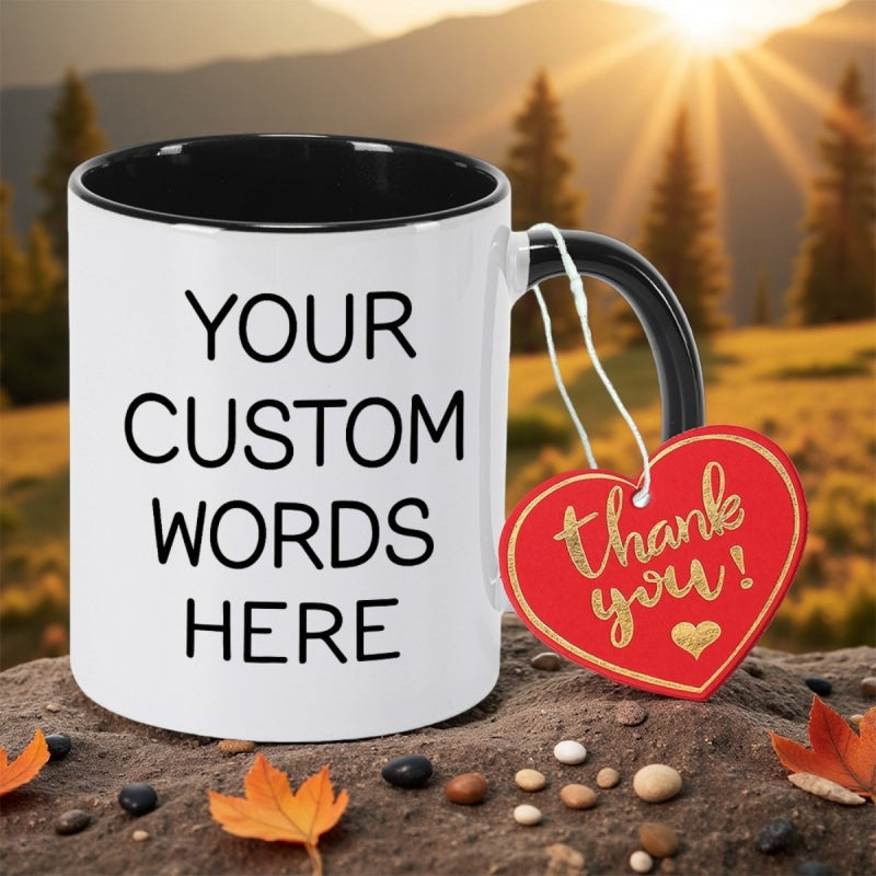 Tailorly Black Accent 11 oz Mug - your own text