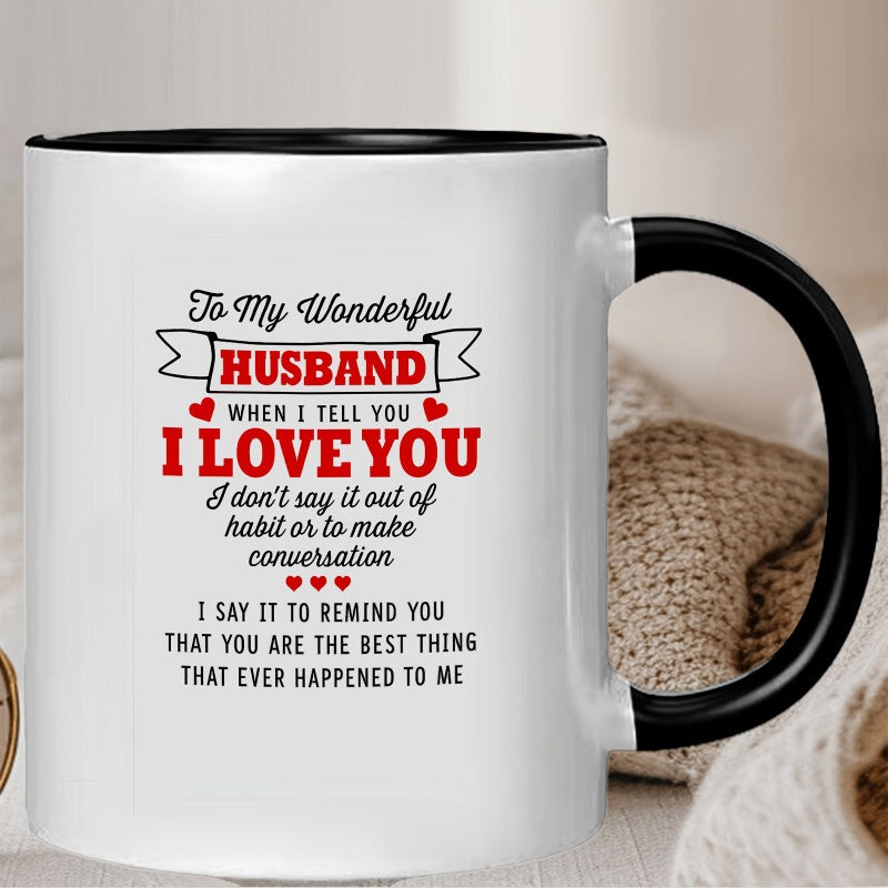 Tailorly Black Accent 11 oz Mug - i love you message