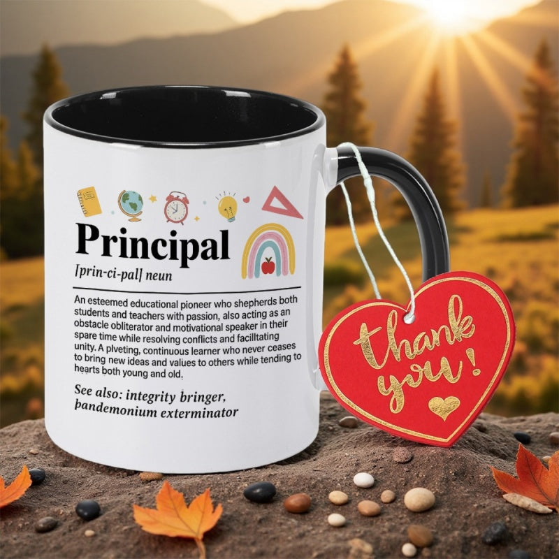 Tailorly Black Accent 11 oz Mug - educational symbols