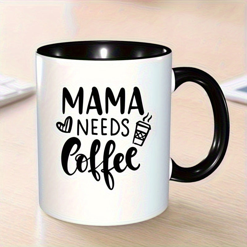 Tailorly Black Accent 11 oz Mug - ceramic coffee mug with a black handle 11oz moms ideal for any occasion including halloween weddings birthdays and