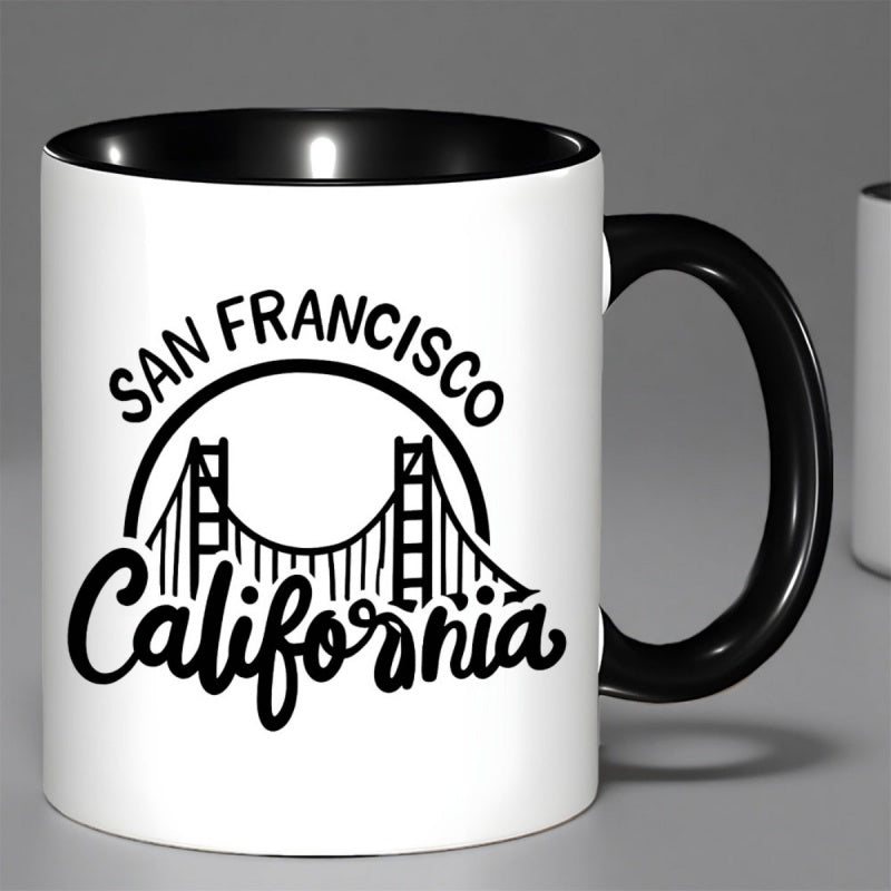 Tailorly Black Accent 11 oz Mug - san francisco california themed design