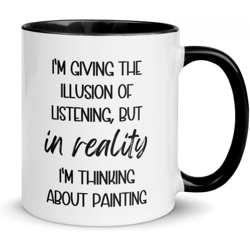 Tailorly Black Accent 11 oz Mug - the illusion of listening