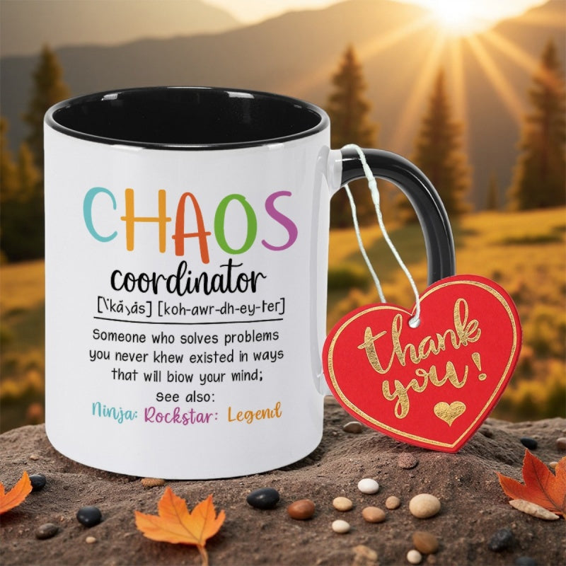 Tailorly Black Accent 11 oz Mug - ceramic coffee mug with a design anniversaries easter valentines day or as a collectible gift for students and