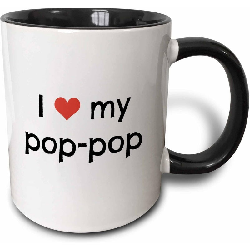 Tailorly Black Accent 11 oz Mug - I love my grandfather text