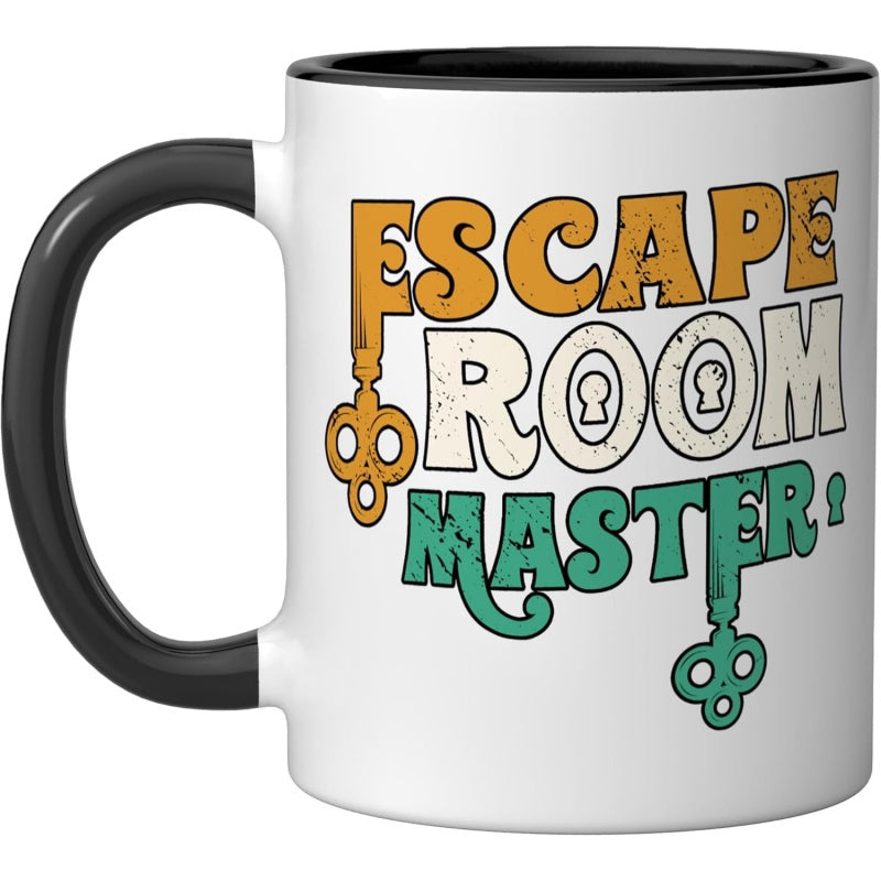 Tailorly Black Accent 11 oz Mug - escape room master escape room birthday