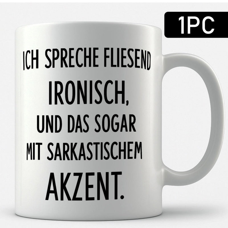 Tailorly White Ceramic 11 oz Mug - Minimalist White Ceramic Cup Featuring Bold Black Typographic Quote Mug