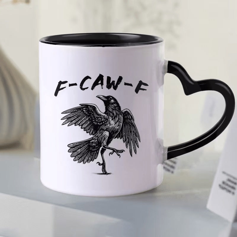 Tailorly Black Accent 11 oz Mug - heart handle