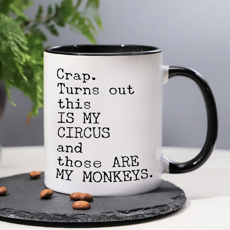 Tailorly Black Accent 11 oz Mug - turns out circus