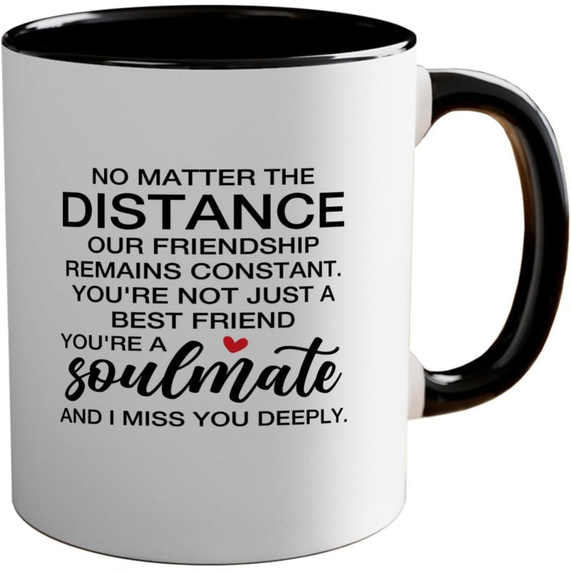 Tailorly Black Accent 11 oz Mug - friendship text