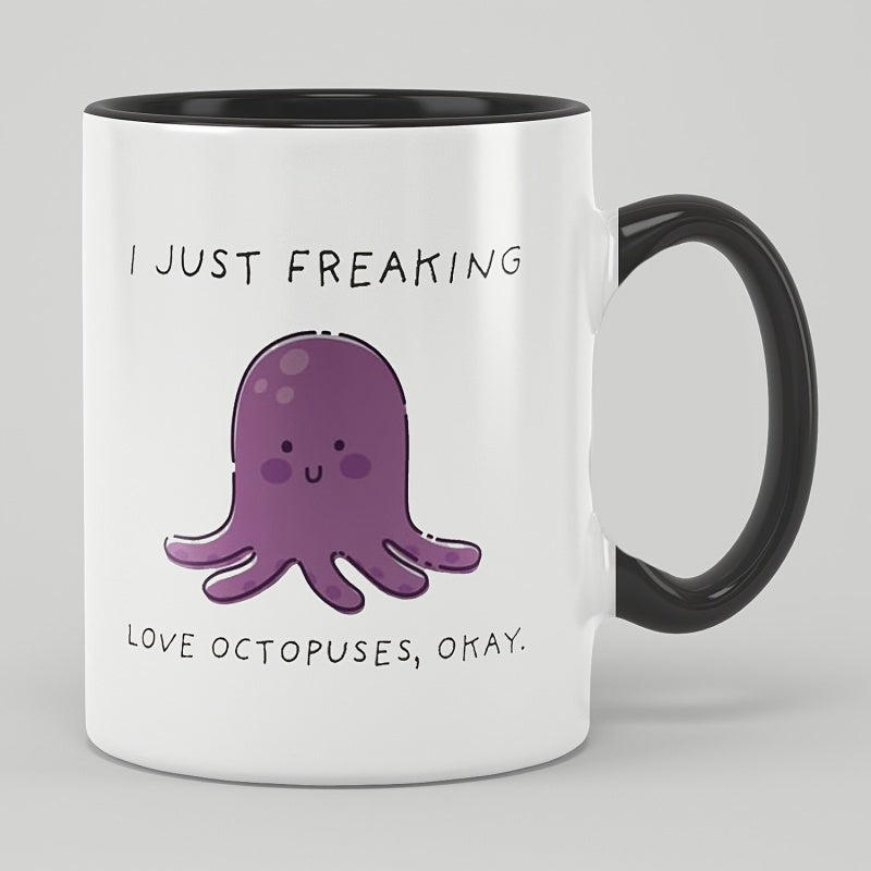 Tailorly Black Accent 11 oz Mug - i just octopuses octopus 11oz novelty coffee white black handle