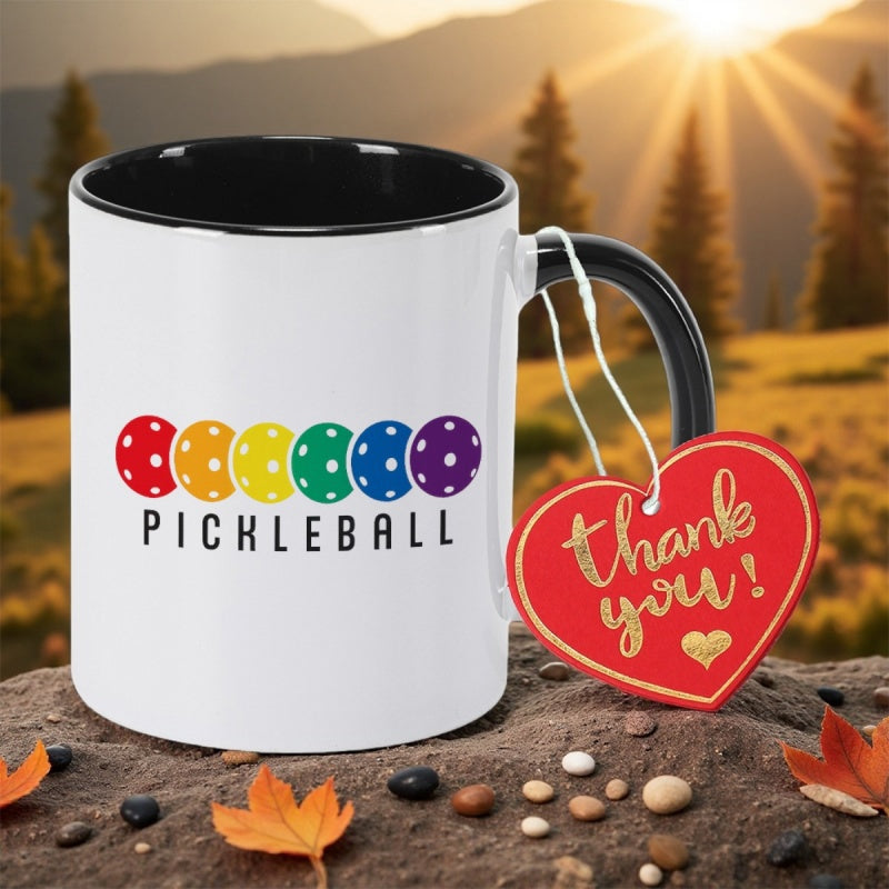 Tailorly Black Accent 11 oz Mug - pickleball logo