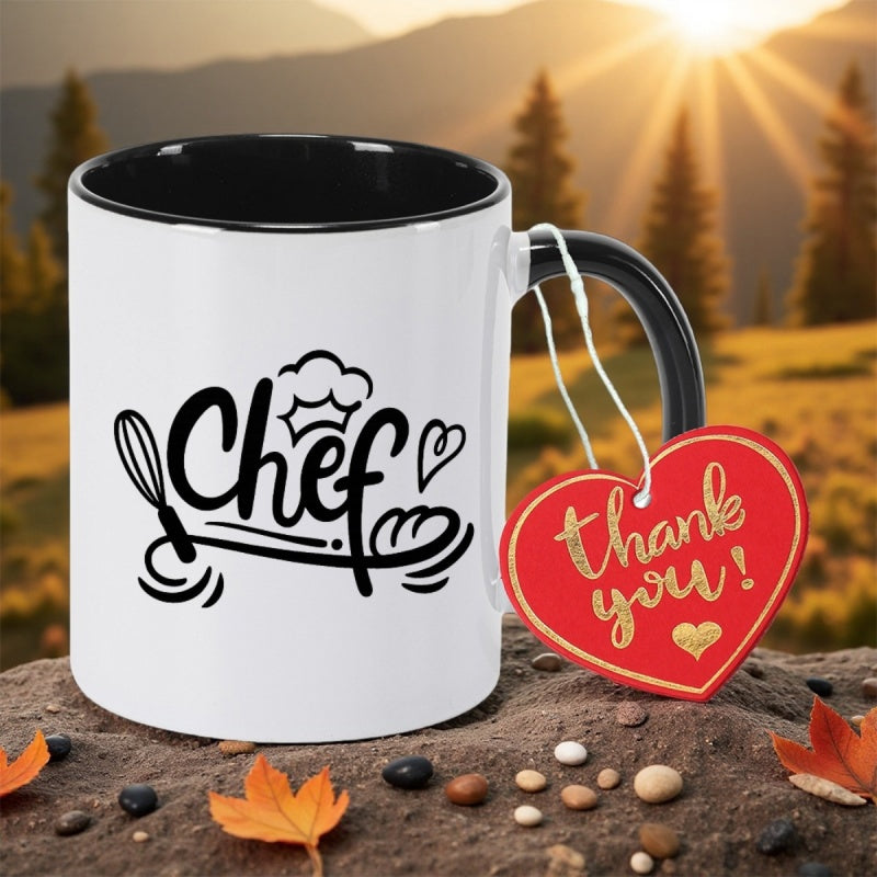 Tailorly Black Accent 11 oz Mug - this elegant ceramic coffee mug holding 350ml a perfect anniversary or fathers day gift its an inspirational present