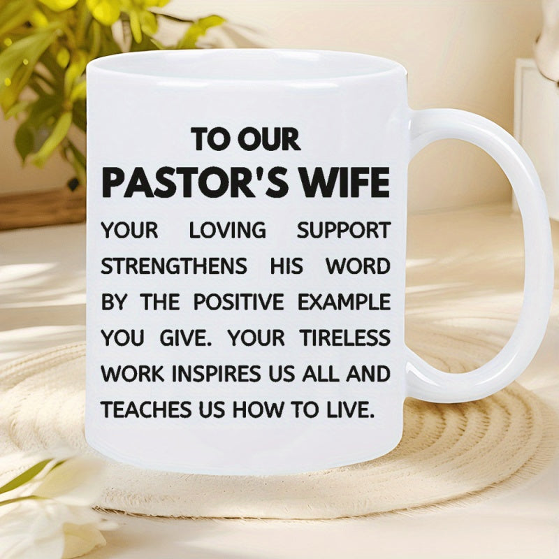 Tailorly White Ceramic 11 oz Mug - To Our Pastors Wife Polished Featuring Meaningful Inspirational Religious Quote Appreciation Message Mug