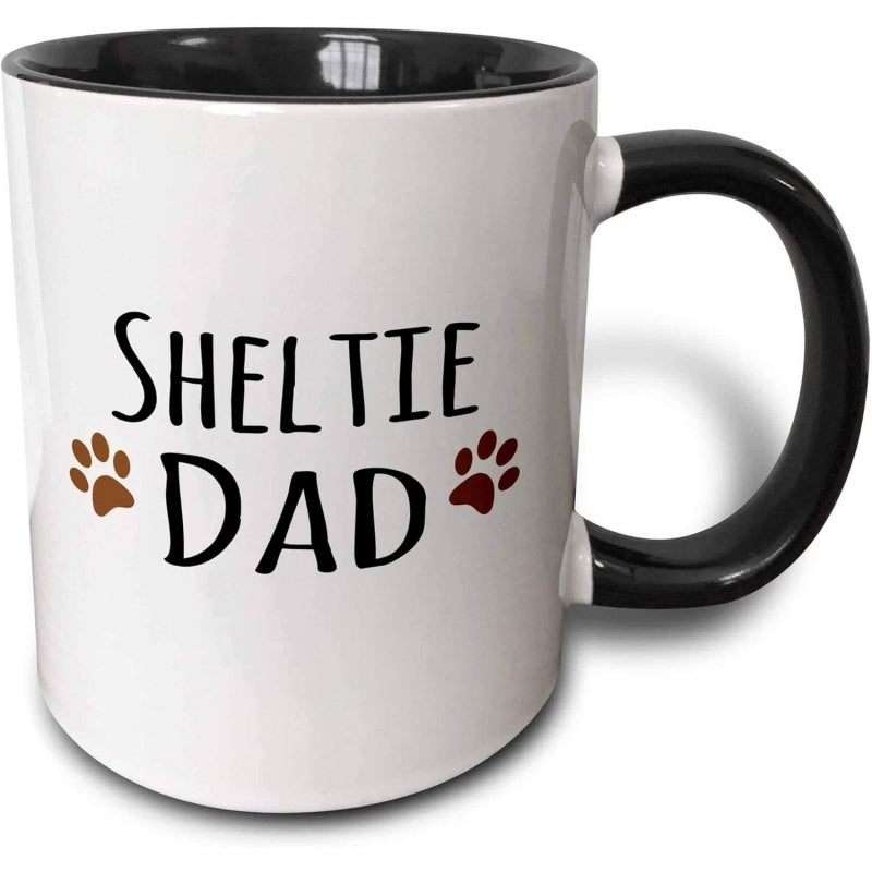 Tailorly Black Accent 11 oz Mug - coffee mug dog dad mug 11oz black jan2ow 423557_b21e96445cc14950bdee58be727eb7d3
