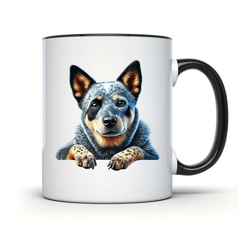 Tailorly Black Accent 11 oz Mug - dog illustration