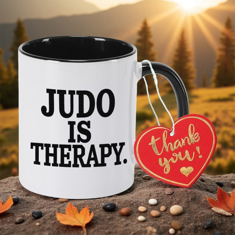 Tailorly Black Accent 11 oz Mug - with judo is relax print