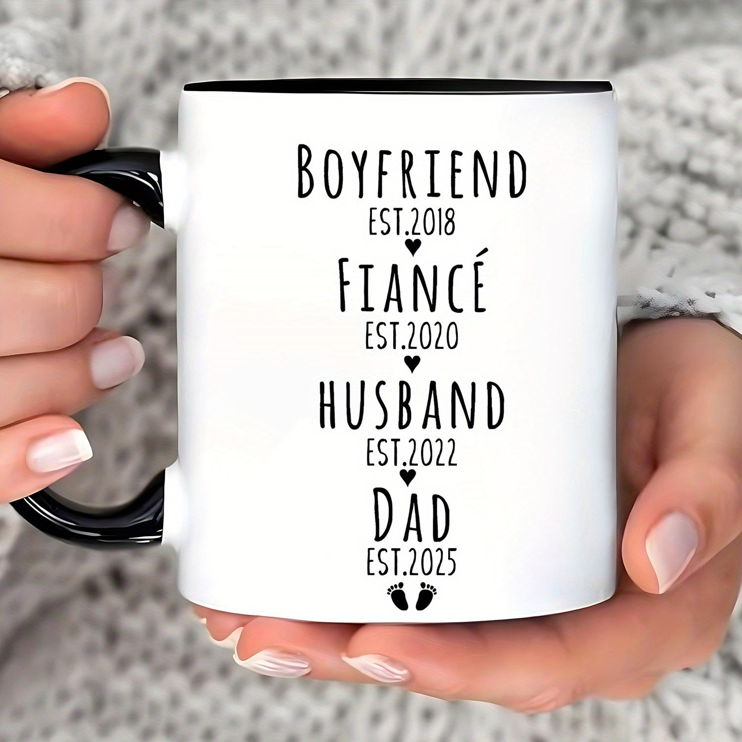 Tailorly Black Accent 11 oz Mug - item picture dad gift from wife new dad mug gifts for new dad boyfriend husband dad mug pregnancy reveal dad gift