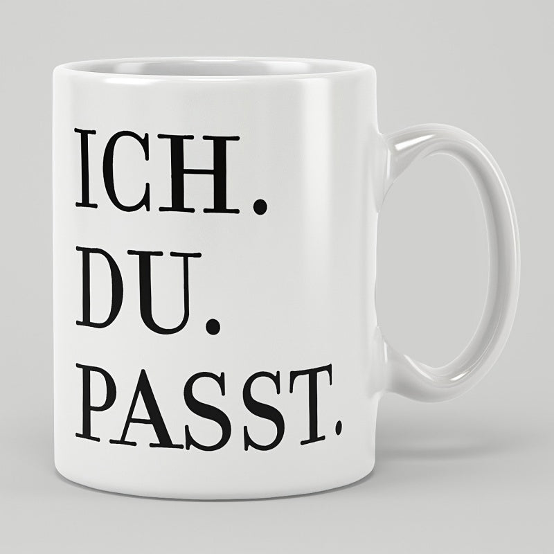 Tailorly White Ceramic 11 oz Mug - Minimalist Black Typography Printed On A Smooth