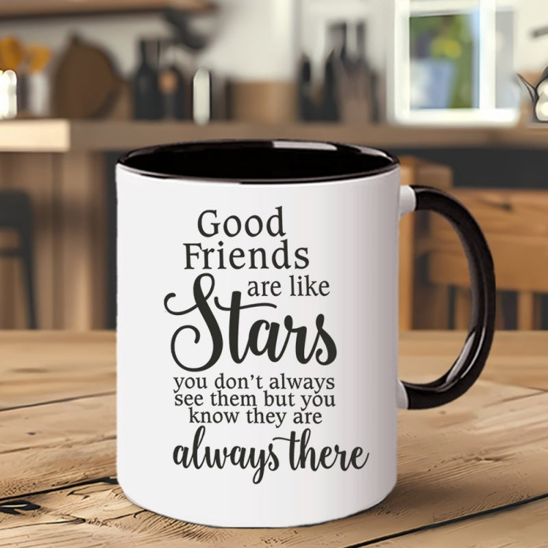 Tailorly Black Accent 11 oz Mug - "are like stars" quote