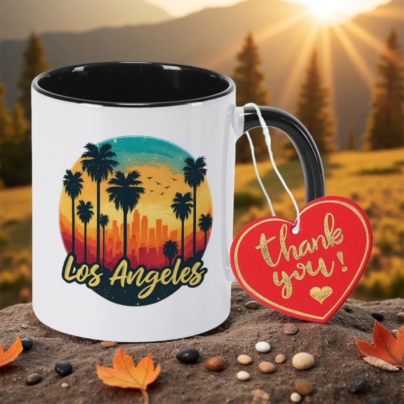 Tailorly Black Accent 11 oz Mug - los angeles sunset theme
