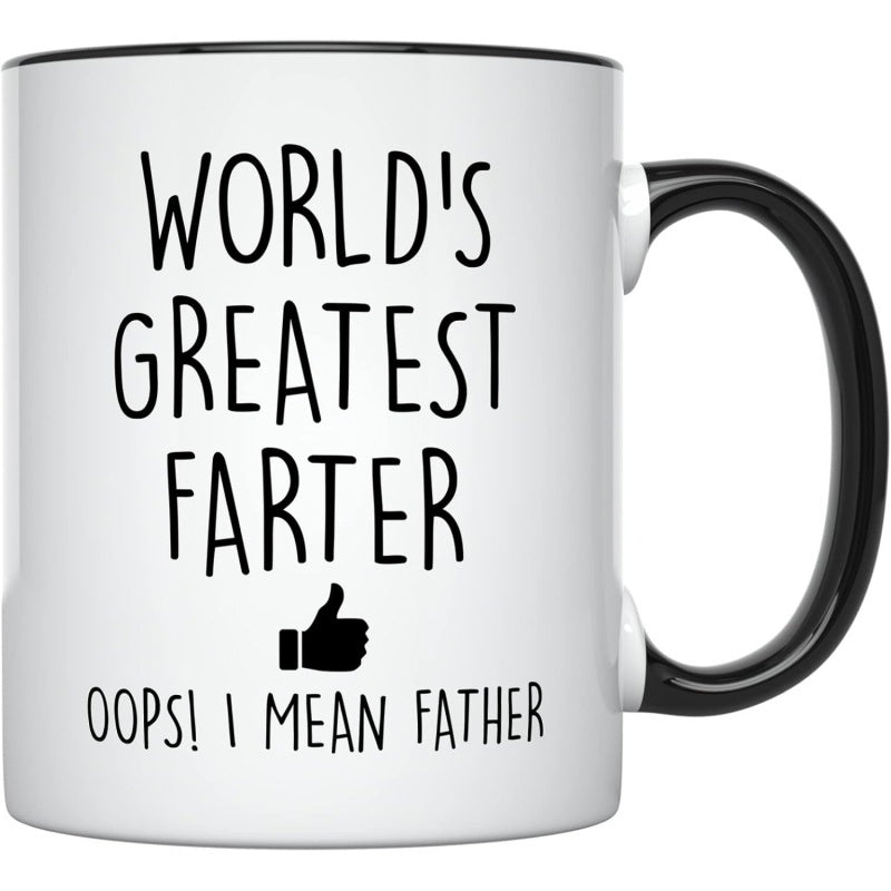 Tailorly Black Accent 11 oz Mug - farter i mean father mug text