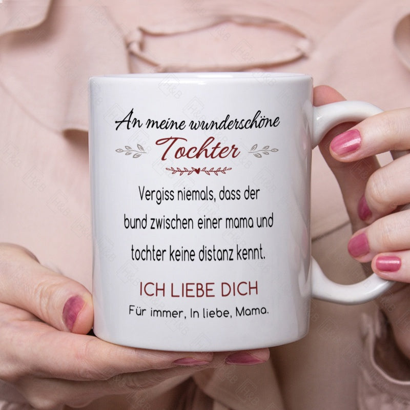 Tailorly White Ceramic 11 oz Mug - Minimalist Ceramic Vessel With Delicate Floral Accents And Sentimental Script Mug
