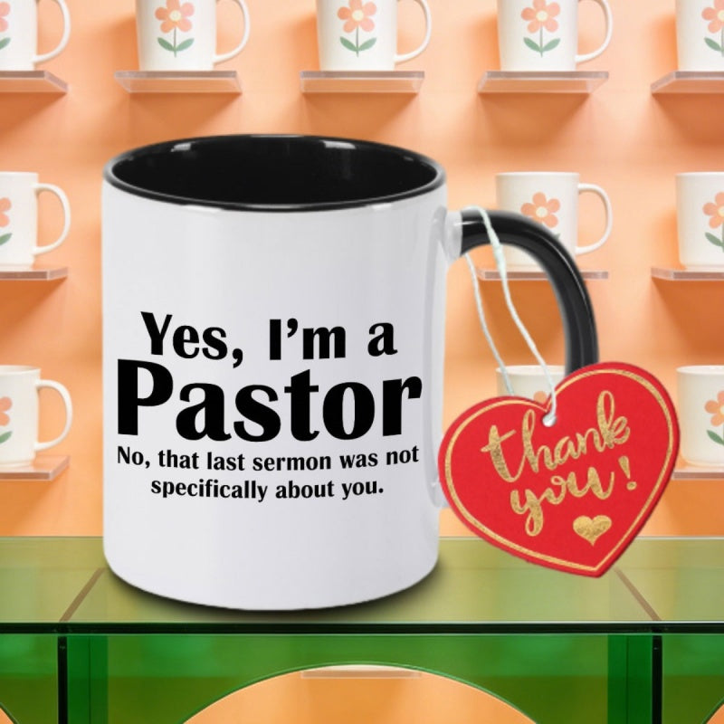 Tailorly Black Accent 11 oz Mug - pastor nothat last was notspecifically logo