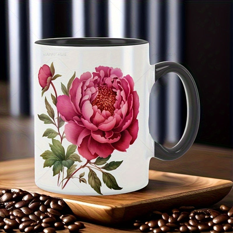Tailorly Black Accent 11 oz Mug - flowers