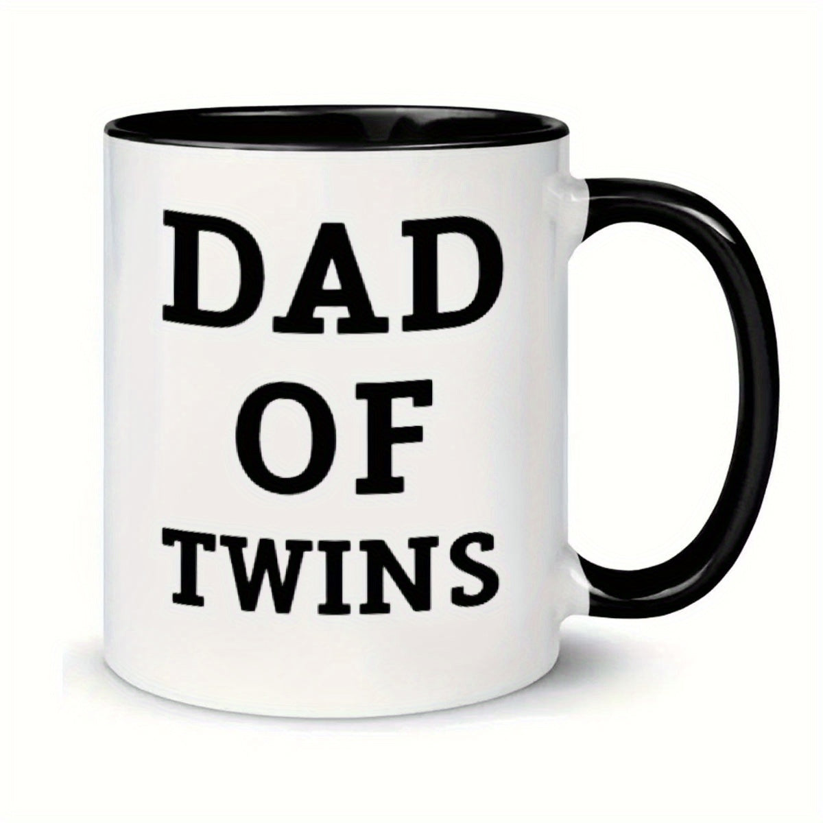 Tailorly Black Accent 11 oz Mug - fathers of twins text