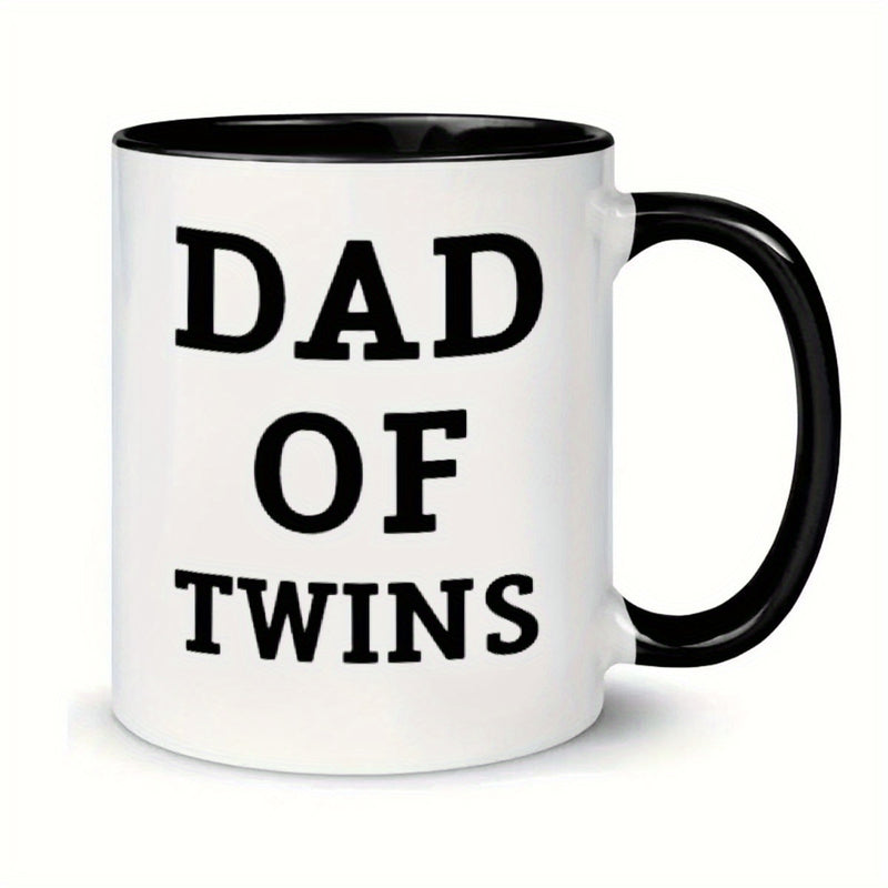 Tailorly Black Accent 11 oz Mug - fathers of twins text