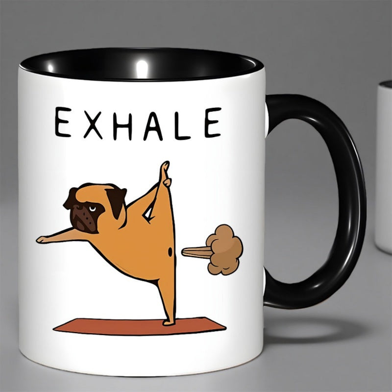 Tailorly Black Accent 11 oz Mug - pug illustration