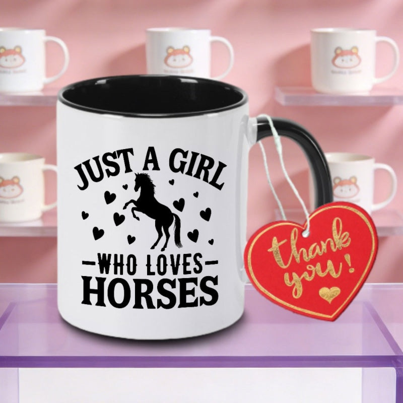 Tailorly Black Accent 11 oz Mug - horses logo