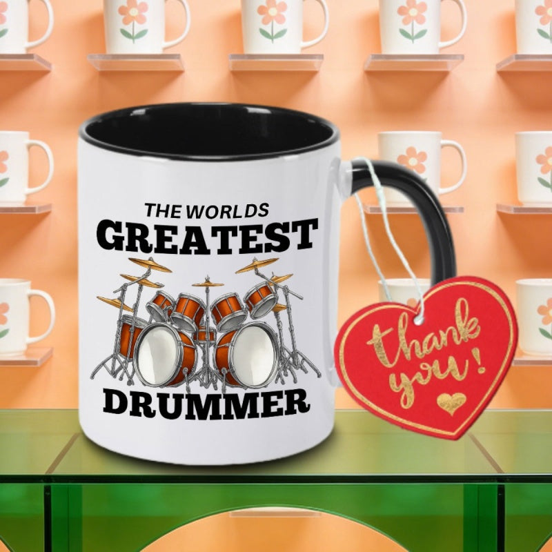 Tailorly Black Accent 11 oz Mug - the drummer