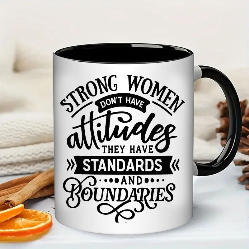 Tailorly Black Accent 11 oz Mug - empowering quote